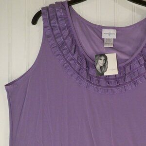 Jaclyn Smith, Purple Ruffle collar Top, 2X